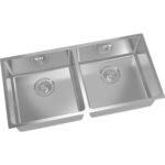 Käsintehty Kaksiosainen Pesuallas 865x430x200mm Ruostumaton Teräs R20 Päältäkiinnitettävä / Alakiinnitettävä | Adexa 204040D