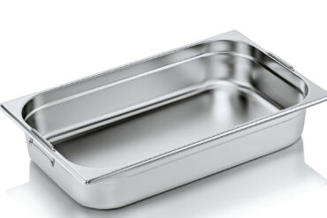 Ruostumaton teräksinen Gastronorm-astia kahvalla GN1/1 Syvyys 100 mm | Adexa 8114H