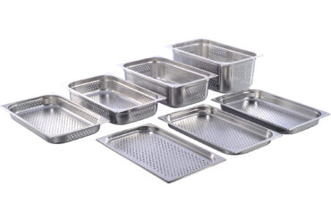 Ruostumaton teräs Gastronorm-astia Rei'itetty GN1/1 Syvyys 20mm | Adexa 81120P