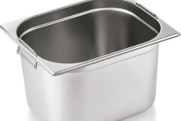 Ruostumattomasta teräksestä valmistettu Gastronorm-astia kahvalla GN1/2 Syvyys 200mm | Adexa 8128H