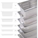 Ruostumaton teräs Gastronorm-vuoka Rei'itetty GN1/2 Syvyys 200mm | Adexa 8128P - Image 2