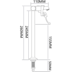 Jalusta Lasintäyttöhana Tason päälle 260mm Ruostumaton teräs | Adexa 8P01 - Image 2