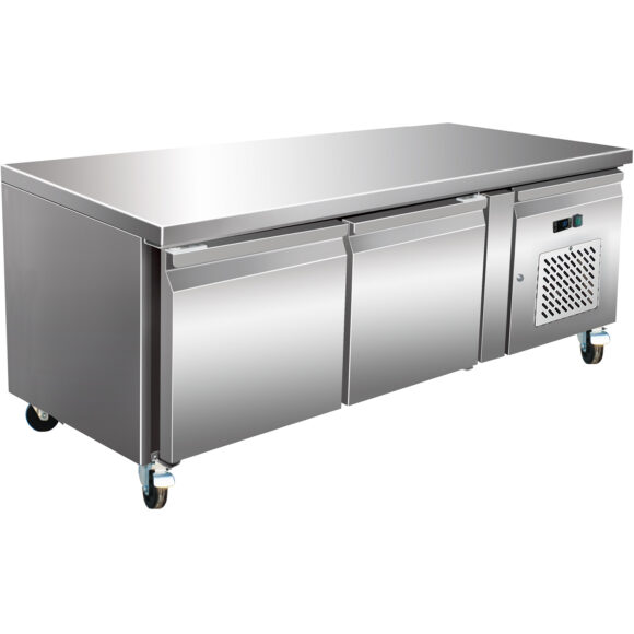 Ammattimainen matala jäähdytetty työpöytä / Kokkialusta 2 ovella 1360x700x650mm | Adexa BASE21