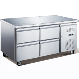Ammattikäyttöön tarkoitettu matala jäähdytystiski / Chef Base 4 laatikkoa 1360x700x650mm | Adexa UGN2140