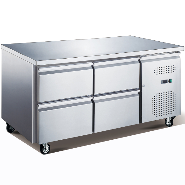 Ammattimainen matala jäähdytetty tiski / Chef Base 4 laatikkoa 1360x700x650mm | Adexa UGN2140