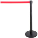 Musta estejalusta punaisella sisäänvedettävällä hihnalla 2m | Adexa BBP01AR