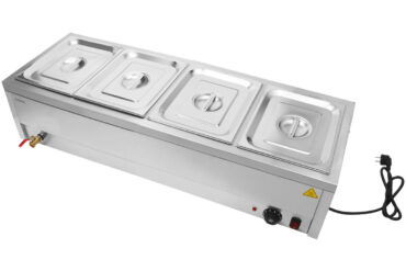 Kaupallinen Bain Marie 4xGN1/2 astiat & kannet Tyhjennysventtiili | Adexa BR11045