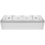 Kaupallinen Bain Marie 4xGN1/2 astiat & kannet Tyhjennysventtiili | Adexa BR11045 - Image 5