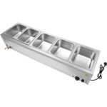 Kaupallinen Bain Marie 5xGN1/2 säiliöt & kannet Tyhjennysventtiili | Adexa BR14045 - Image 3