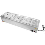 Kaupallinen Bain Marie 5xGN1/2 säiliöt & kannet Tyhjennysventtiili | Adexa BR14045