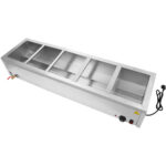Kaupallinen Bain Marie 5xGN1/2 säiliöt & kannet Tyhjennysventtiili | Adexa BR14045 - Image 4