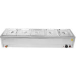 Kaupallinen Bain Marie 5xGN1/2 säiliöt & kannet Tyhjennysventtiili | Adexa BR14045 - Image 5