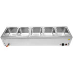 Kaupallinen Bain Marie 5xGN1/2 säiliöt & kannet Tyhjennysventtiili | Adexa BR14045 - Image 6