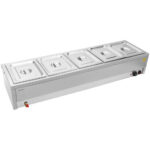 Kaupallinen Bain Marie 5xGN1/2 säiliöt & kannet Tyhjennysventtiili | Adexa BR14045 - Image 7