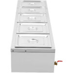 Kaupallinen Bain Marie 5xGN1/2 säiliöt & kannet Tyhjennysventtiili | Adexa BR14045 - Image 8