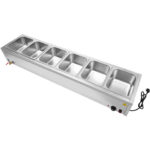 Ammattimainen bain-marie 6xGN1/2 astioilla & kansilla, tyhjennysventtiili | Adexa BR17045 - Image 2