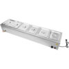 Kaupallinen Bain Marie 6xGN1/2 astioita ja kansia, viemärihana | Adexa BR17045