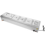 Ammattimainen bain-marie 6xGN1/2 astioilla & kansilla, tyhjennysventtiili | Adexa BR17045