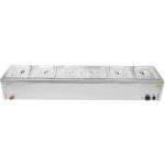 Ammattimainen bain-marie 6xGN1/2 astioilla & kansilla, tyhjennysventtiili | Adexa BR17045 - Image 4