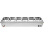 Ammattimainen bain-marie 6xGN1/2 astioilla & kansilla, tyhjennysventtiili | Adexa BR17045 - Image 5