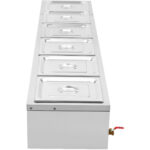Ammattimainen bain-marie 6xGN1/2 astioilla & kansilla, tyhjennysventtiili | Adexa BR17045 - Image 8