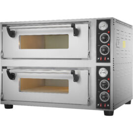 Kaupallinen sähköinen pizzauuni, 2 kammioita, 500x500mm, 350°C, mekaaniset säätimet, 8,4kW, 380V | Adexa BSD202500500