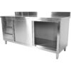 Kaupallinen Työtason Lattiakaappi 3 laatikkoa Vasemmalla 2 liukuovea Ruostumaton teräs 1600x700x850mm Kohotausta | Adexa VTC167L3B - Image 2