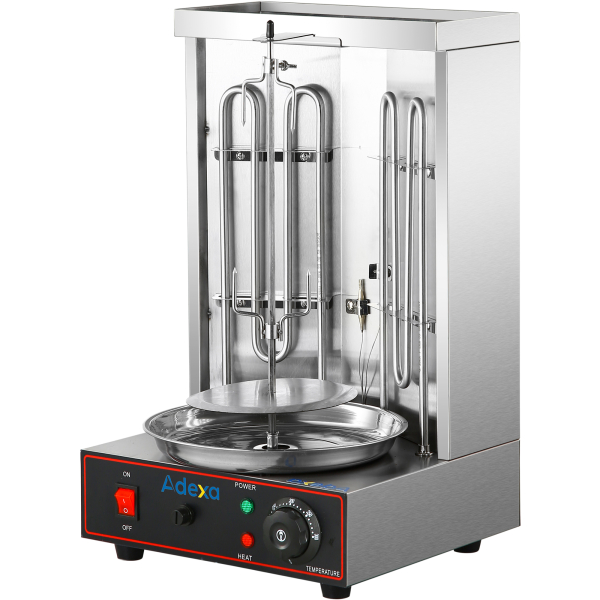 Ammattimainen Gyros/Kebab-grilli Sähköinen Alamoottori Kapasiteetti 8kg 2,4kW | Adexa CG25