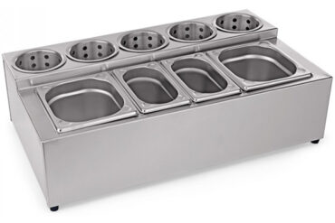 Kaupallinen Mauste- ja Aterinpidike, sisältäen astiat | Adexa CH004