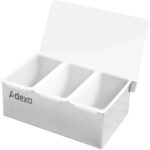 Koristeluvati / Mausteteline kannella, 3 lokeroa, ruostumatonta terästä ja muovia | Adexa CHB03