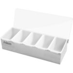 Koristelualusta / Kastikeannostelija kannella, 5 osastoa ruostumatonta terästä ja muovia | Adexa CHB05