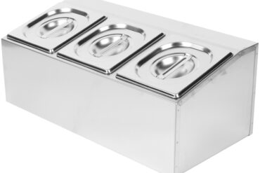 Kaupallinen maustepidike, joka sisältää 3xGN1/6-100mm astiaa ja kannet | Adexa CHD03A