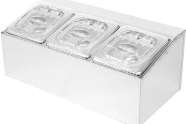 Kaupallinen Mausteteline, sisältää 3xGN1/6-100mm astiaa ja avattavat kannet | Adexa CHD03APCFL