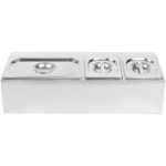 Kaupallinen mausteteline sisältäen 2xGN1/6-100mm ja 1xGN1/3-100mm astiat ja kannet | Adexa CHD04A2 - Image 2