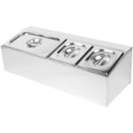 Kaupallinen mausteteline sisältäen 2xGN1/6-100mm ja 1xGN1/3-100mm astiat ja kannet | Adexa CHD04A2