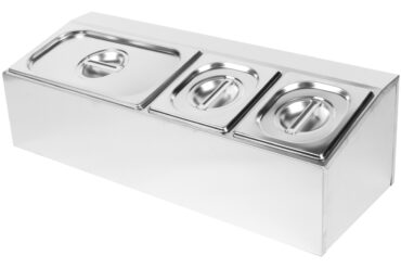 Kaupallinen mausteteline sisältäen 2xGN1/6-100mm ja 1xGN1/3-100mm astiat ja kannet | Adexa CHD04A2