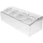 Kaupallinen Kastikepidike sisältäen 4 x GN1/6-100 mm astiat ja kääntökannet | Adexa CHD04APCFL - Image 3