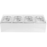 Kaupallinen Kastikepidike sisältäen 4 x GN1/6-100 mm astiat ja kääntökannet | Adexa CHD04APCFL - Image 2