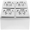 Kaupallinen mausteteline sisältäen 4 kpl GN1/6-100mm astioita ja kansia | Adexa CHD04B - Image 3