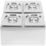 Kaupallinen mausteteline sisältäen 4 kpl GN1/6-100mm astioita ja kansia | Adexa CHD04B - Image 3