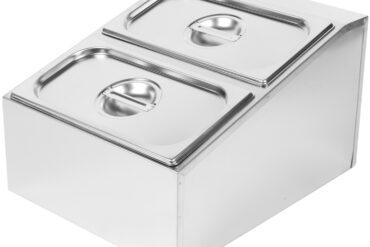 Kaupallinen Mausteteline sisältäen 2xGN1/3-150mm astiat kansilla Ruostumaton teräs | Adexa CHD04BD3