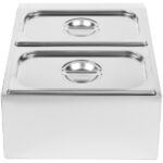 Kaupallinen Mausteiden Säilytyslaite, sisältäen 2xGN1/3-100mm astiaa kansilla Ruostumattomasta teräksestä | Adexa CHD04B3 - Image 2