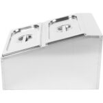 Kaupallinen Mausteiden Säilytyslaite, sisältäen 2xGN1/3-100mm astiaa kansilla Ruostumattomasta teräksestä | Adexa CHD04B3 - Image 3