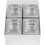 Kaupallinen Kastikepidike sisältäen 4 x GN1/6-100 mm astiat ja kääntökannet | Adexa CHD04BPCFL - Image 3