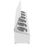 Kaupallinen mausteteline kannella, sisältäen 6xGN1/6-150mm säiliöt Ruostumaton teräs | Adexa CHD06ADFL - Image 2