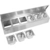 Kaupallinen mausteteline kannella, sisältäen 6xGN1/6-150mm säiliöt Ruostumaton teräs | Adexa CHD06ADFL - Image 6
