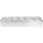 Kaupallinen Mausteteline, sisältäen 6xGN1/6-100 mm astiat & kääntökannet | Adexa CHD06APCFL - Image 2