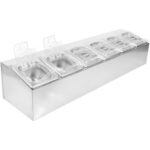 Kaupallinen Mausteteline, sisältäen 6xGN1/6-100 mm astiat & kääntökannet | Adexa CHD06APCFL