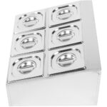 Kaupallinen Mausteiden Säilytyspidike, sisältää 6xGN1/6-100mm astiaa ja kannet | Adexa CHD06B - Image 2