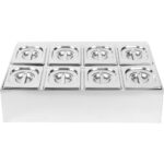 Kaupallinen mausteteline, sisältäen 8x GN1/6-100 mm astiat ja kannet | Adexa CHD08B - Image 3